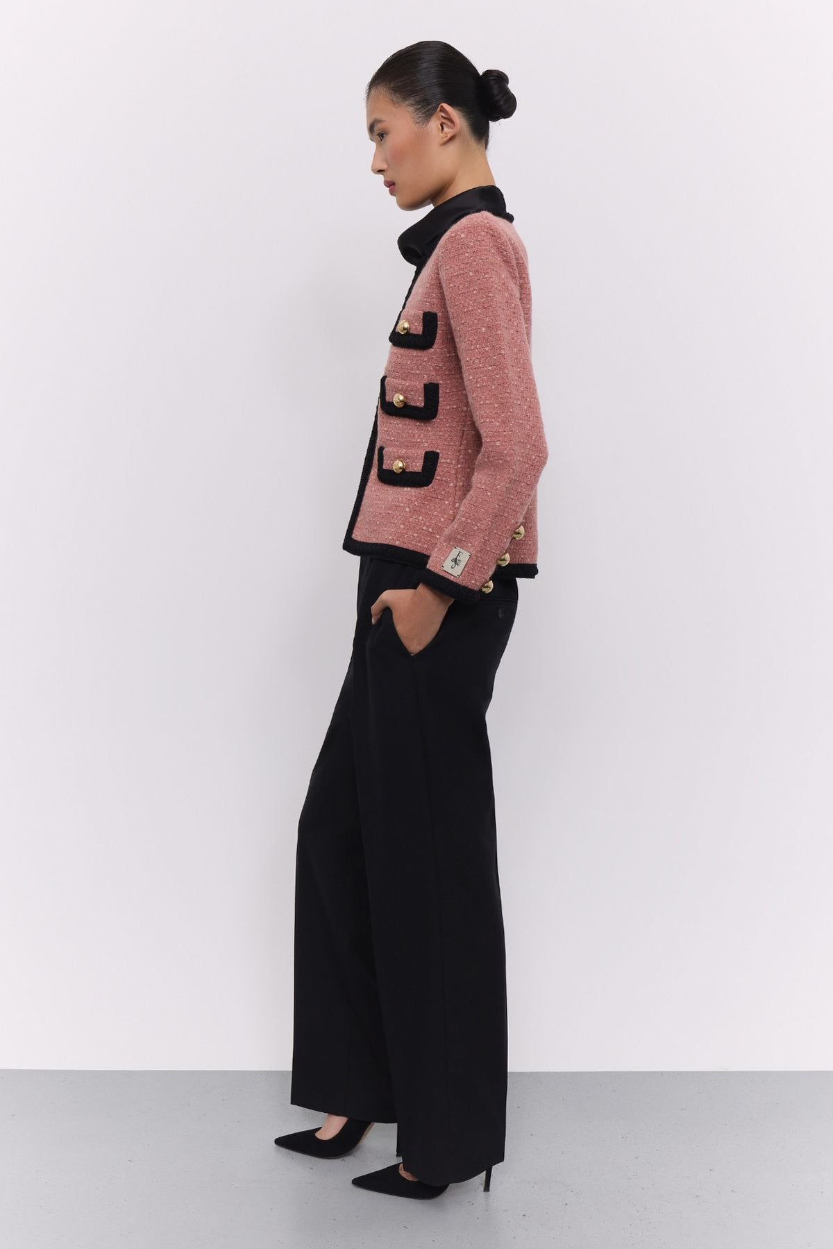 Chaqueta corta de punto rosa Preston - Edición Limitada