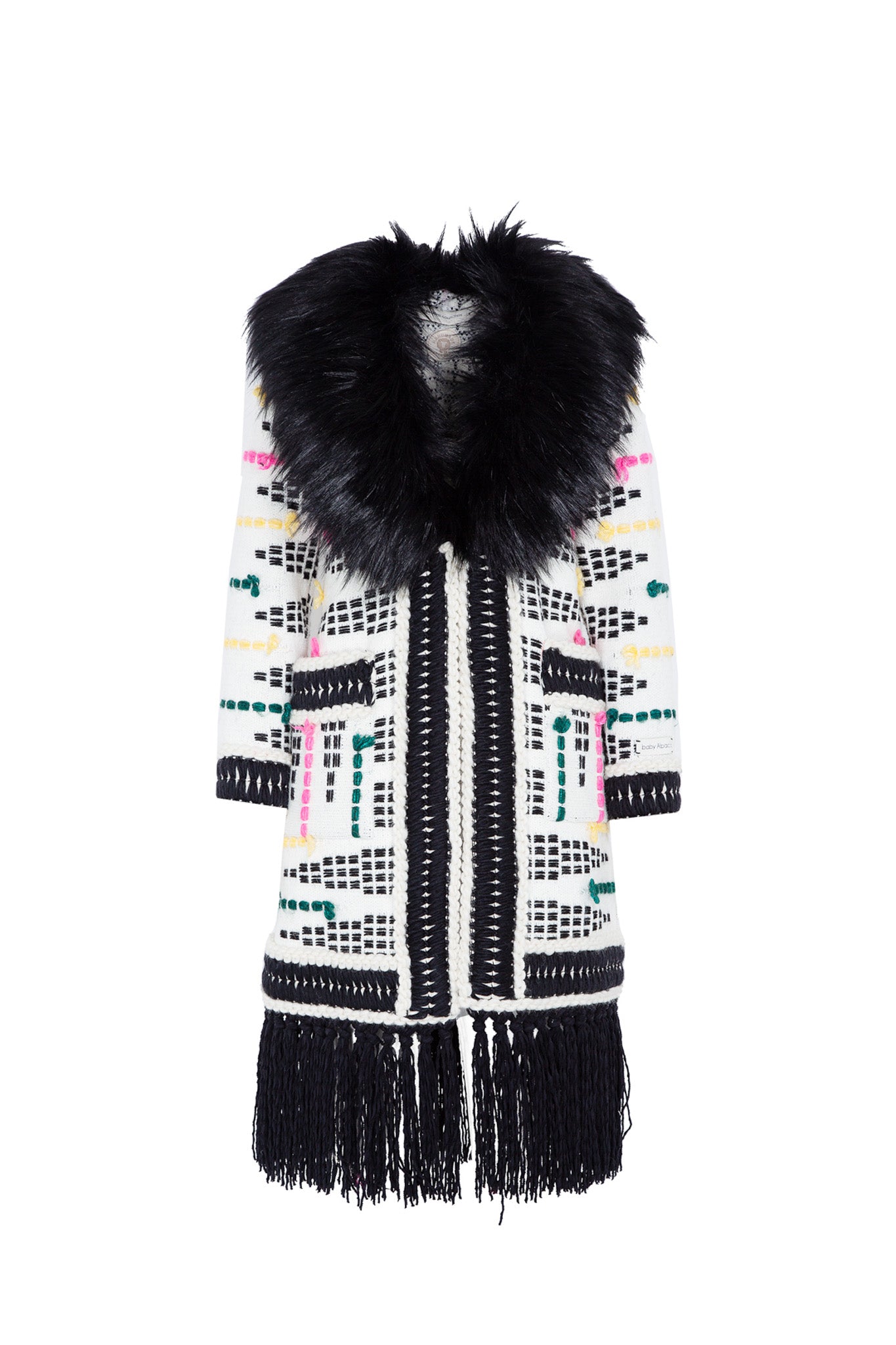 ABRIGO LARGO MOHAIR FLECOS TACIANA