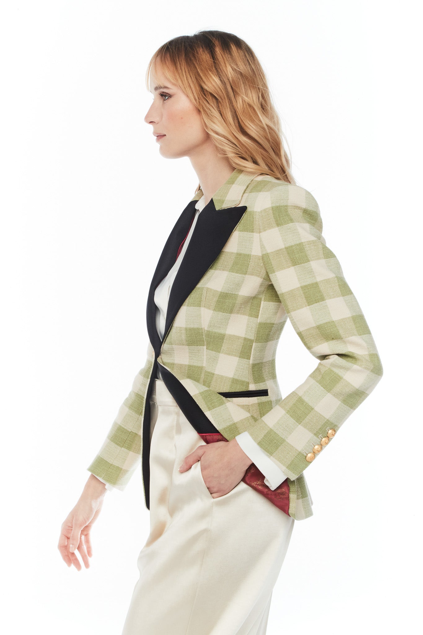 BLAZER ESMOQUIN CUADROS BERRY