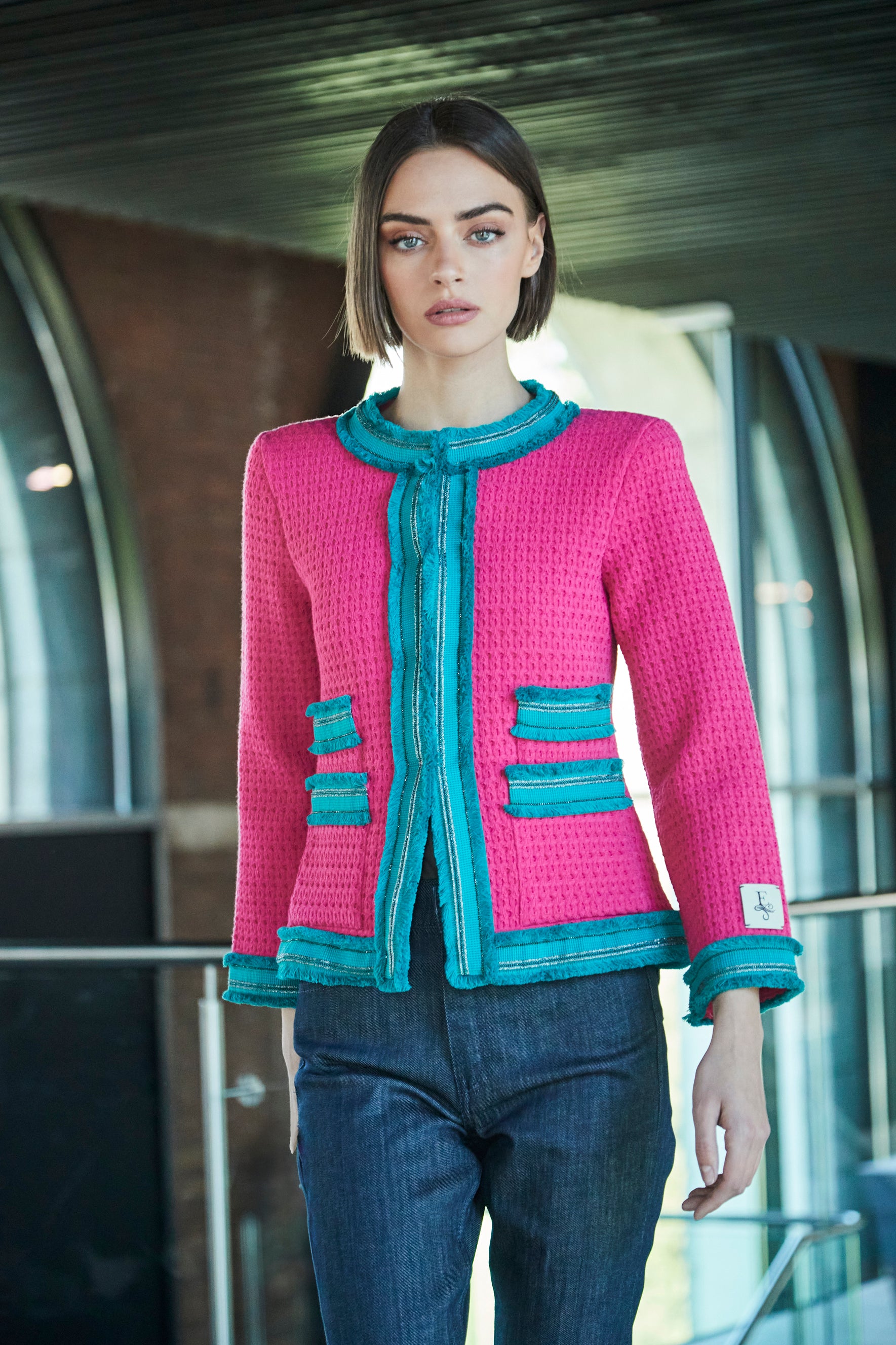 CHAQUETA PUNTO FUCSIA COTY