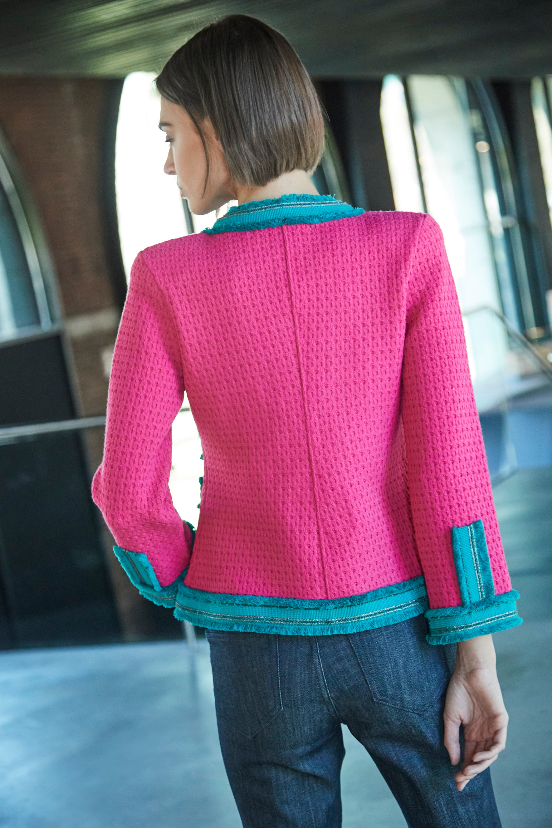 CHAQUETA PUNTO FUCSIA COTY