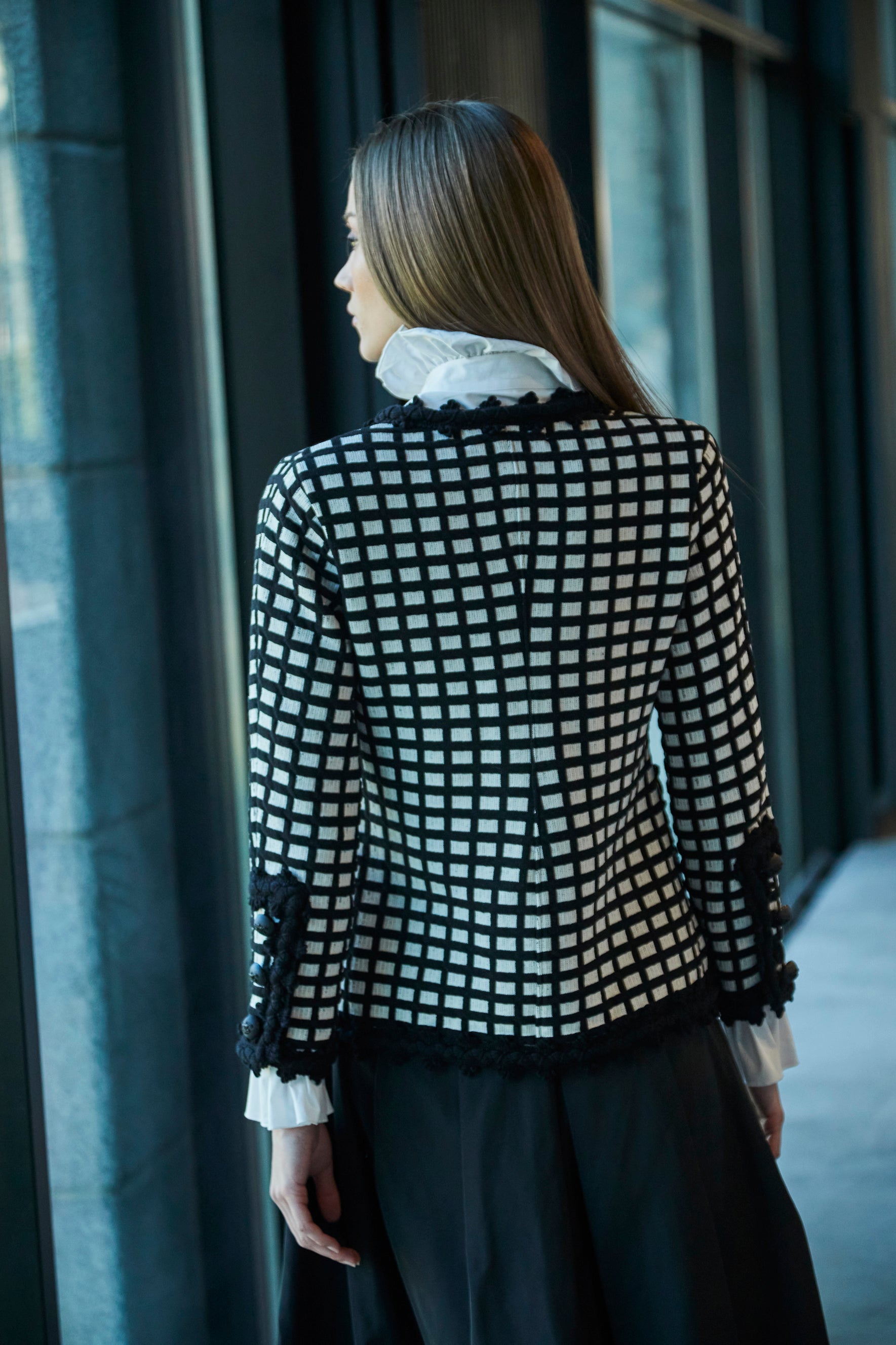 CHAQUETA CUADROS BICOLOR YVES