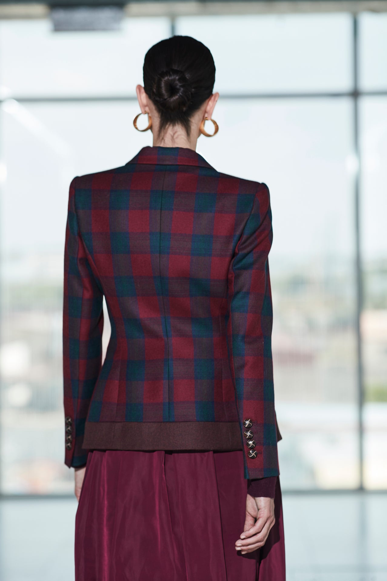 BLAZER CUADRO MERLOT CAMERON CLAN
