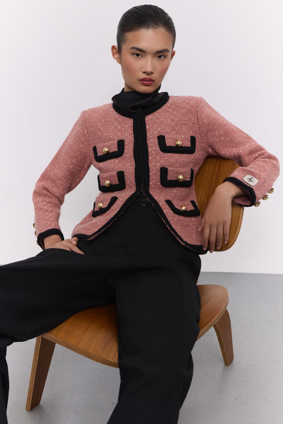 Chaqueta corta de punto rosa Preston - Edición Limitada