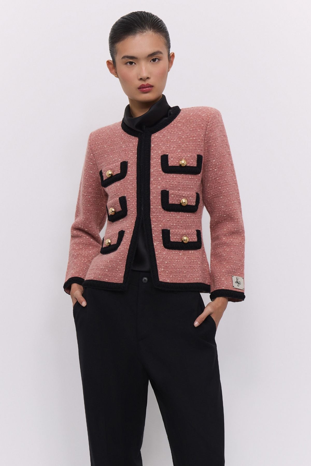 Chaqueta corta de punto rosa Preston - Edición Limitada