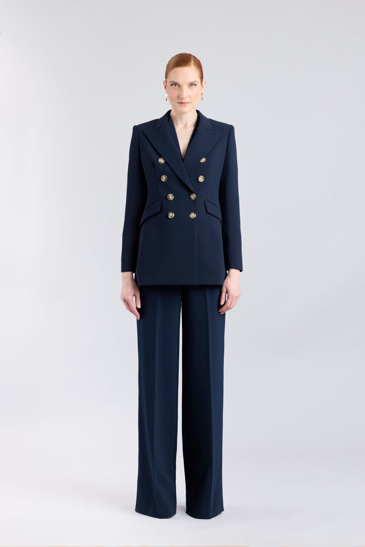 Blazer azul marino doble botonadura Lafayette con botones de corozo.