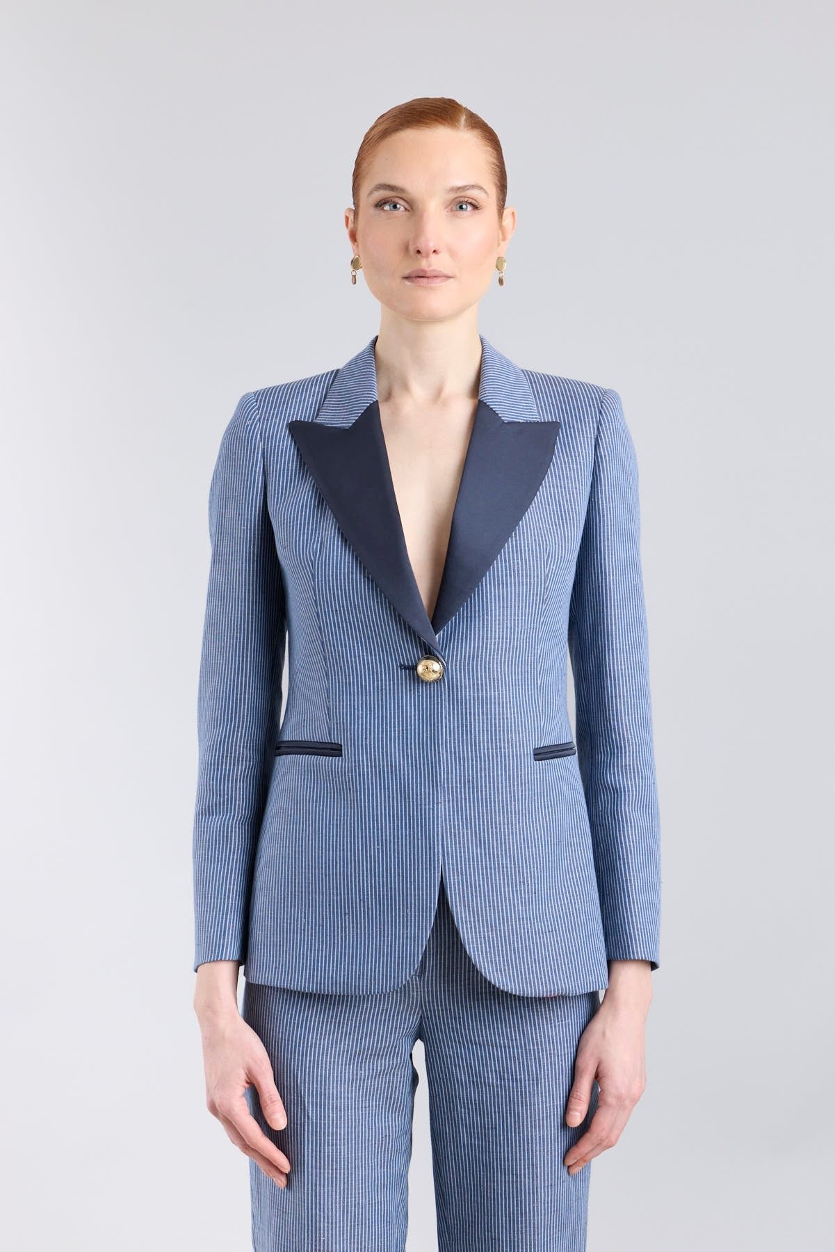 Blazer de lino a rayas modelo Paddy de The Extreme Collection.